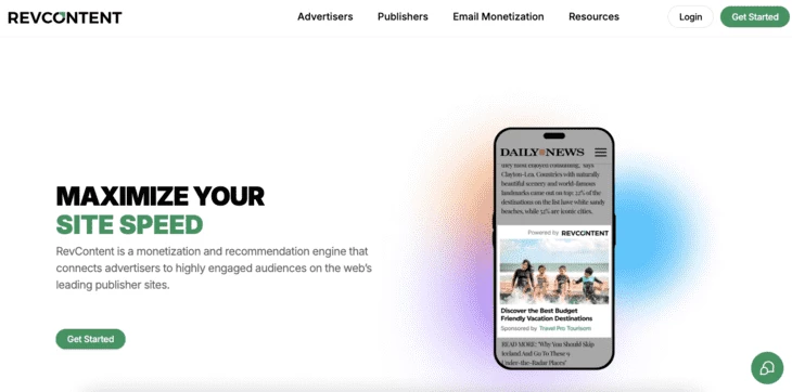RevContent’s home page