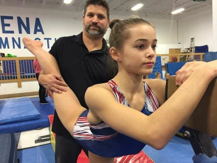 14-летняя Данн на занятиях с тренером Крейгом 