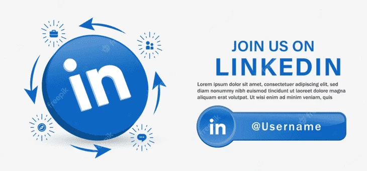Пример вставки на сайт баннера-оповещения «Следите за нами в LinkedIn»