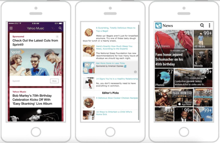 Example of in-app native ads