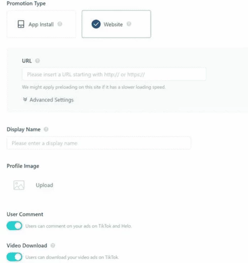 Setting up creatives