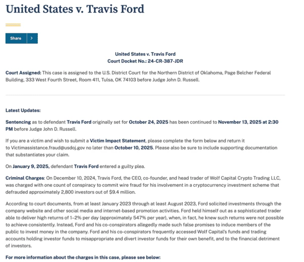 Отчет Министерства юстиции США по делу Трэвиса Форда