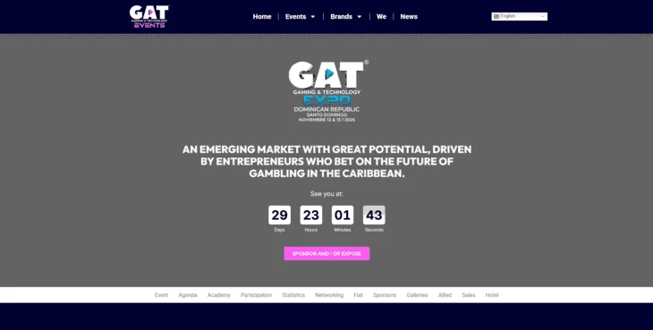 Главная страница конференции GAT Expo Santo Domingo