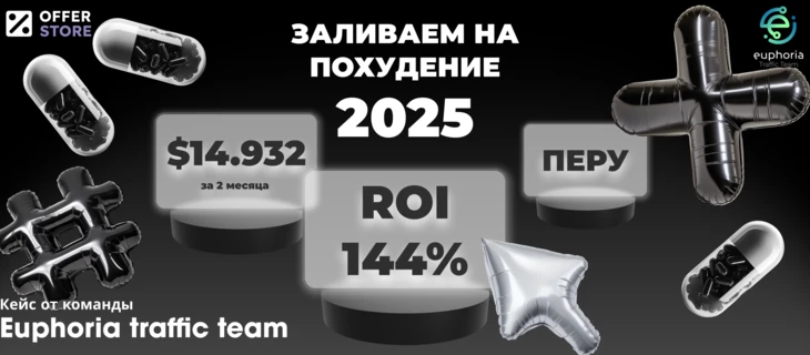 Кейс от команды Euphoria traffic team: Заливаем на похудение в 2025. $14.932 за 2 месяца с ROI 144% на Перу