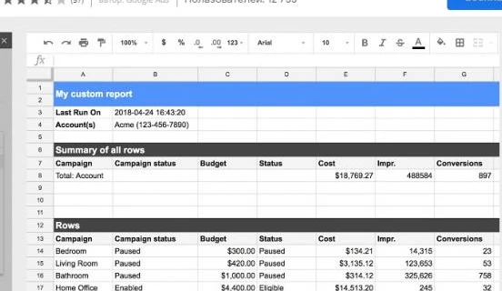Google Ads обновил дополнение для Google Таблиц