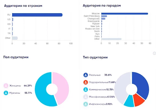 Статистика аудитории аккаунта