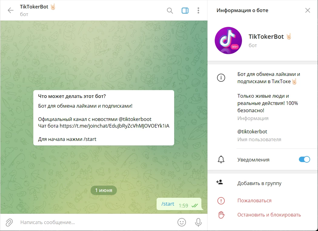 «К работе с TikTok Pay, ботом в Telegram, который обещает зарабатывать деньги, просматривая видео, а также читая реальные обзоры, следует подходить с осторожностью из-за потенциальных рисков мошенничества»