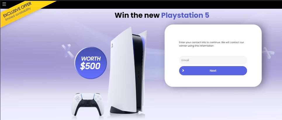 Лендинг оффера PS5