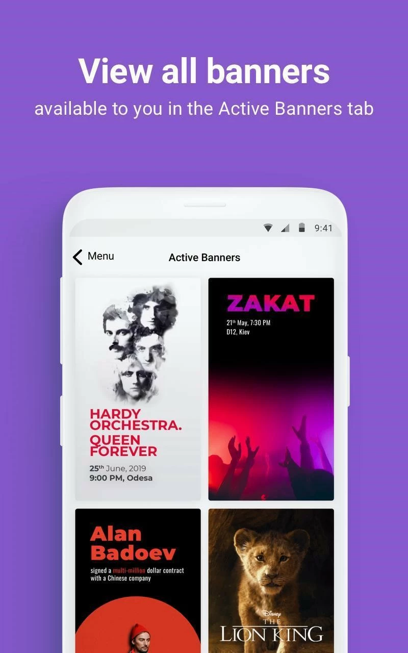 Интерефейс Banners App не поддерживает русский язык