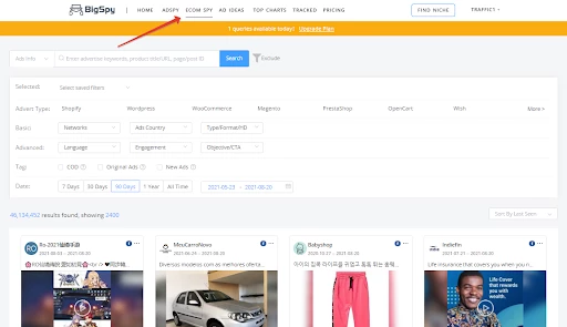 Раздел Ecom Spy