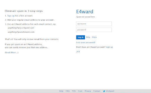 E4ward - сервис для создания фейковой почты