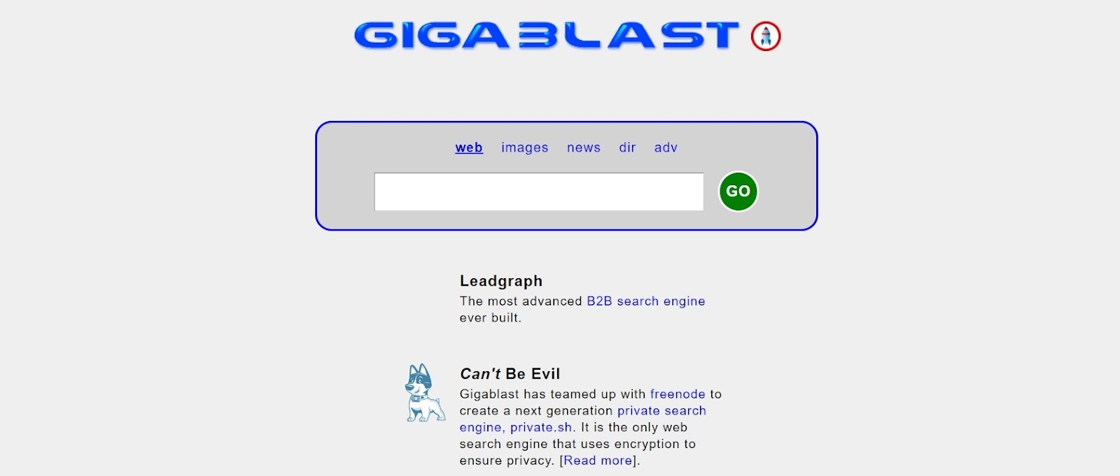 Gigablast - секретный поисковик