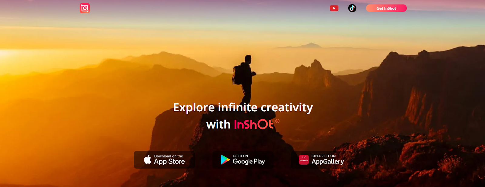 Сайт приложения для создания рекламных роликов InShot