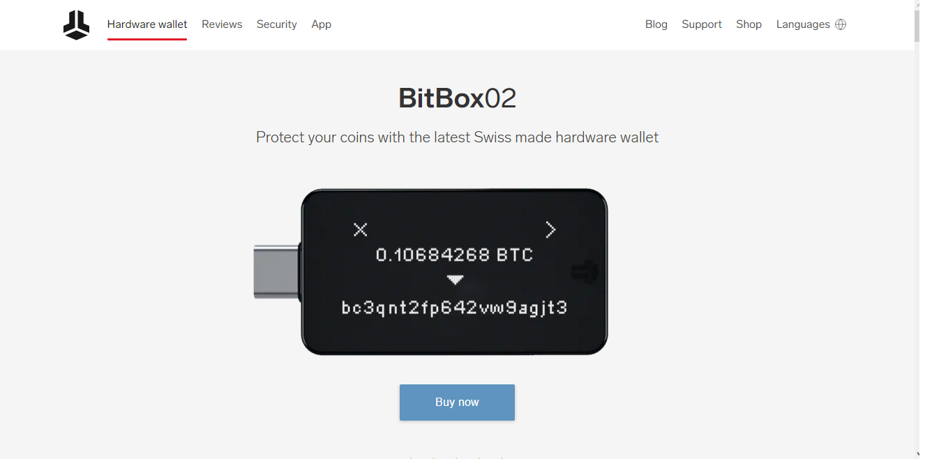 BitBox 02 - пример холодного кошелька