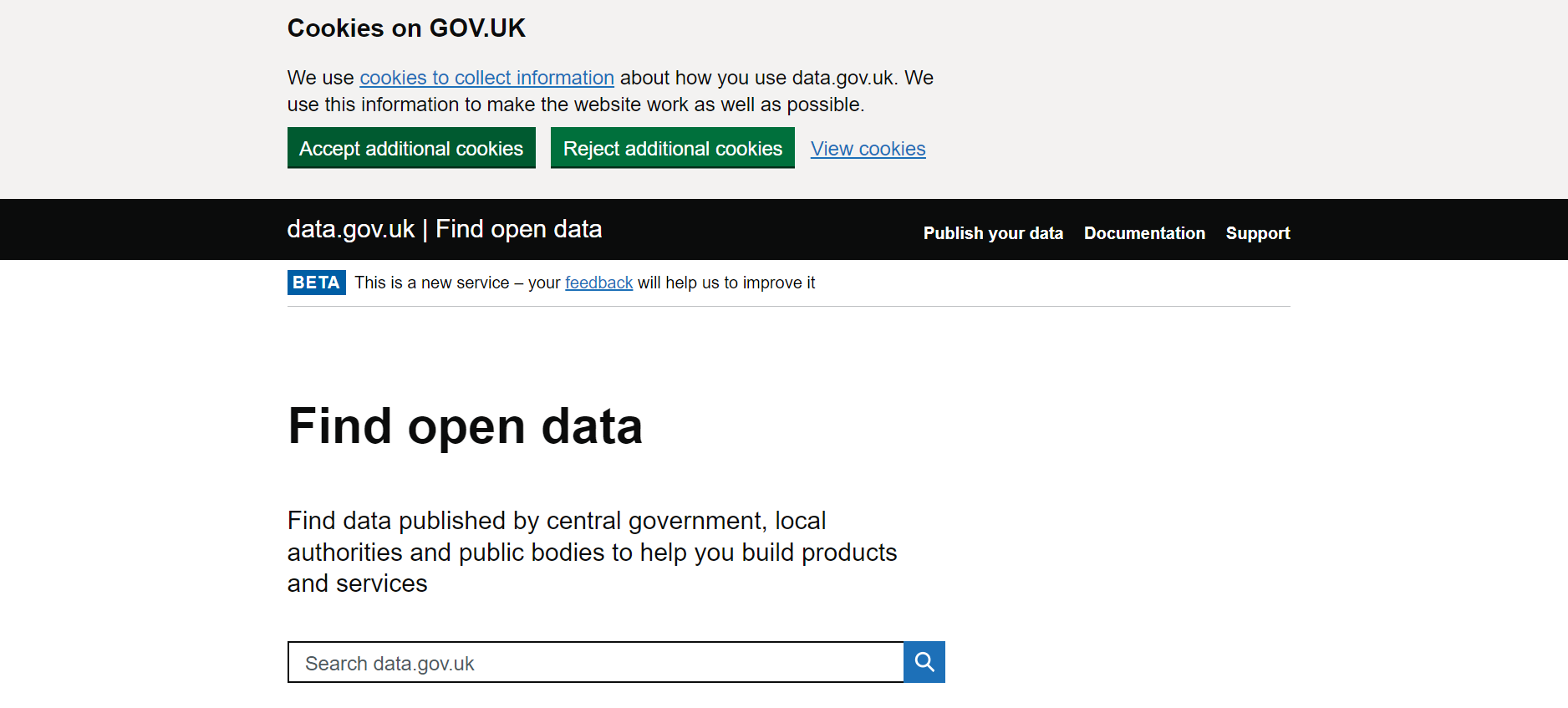 Главная страница Data.gov UK