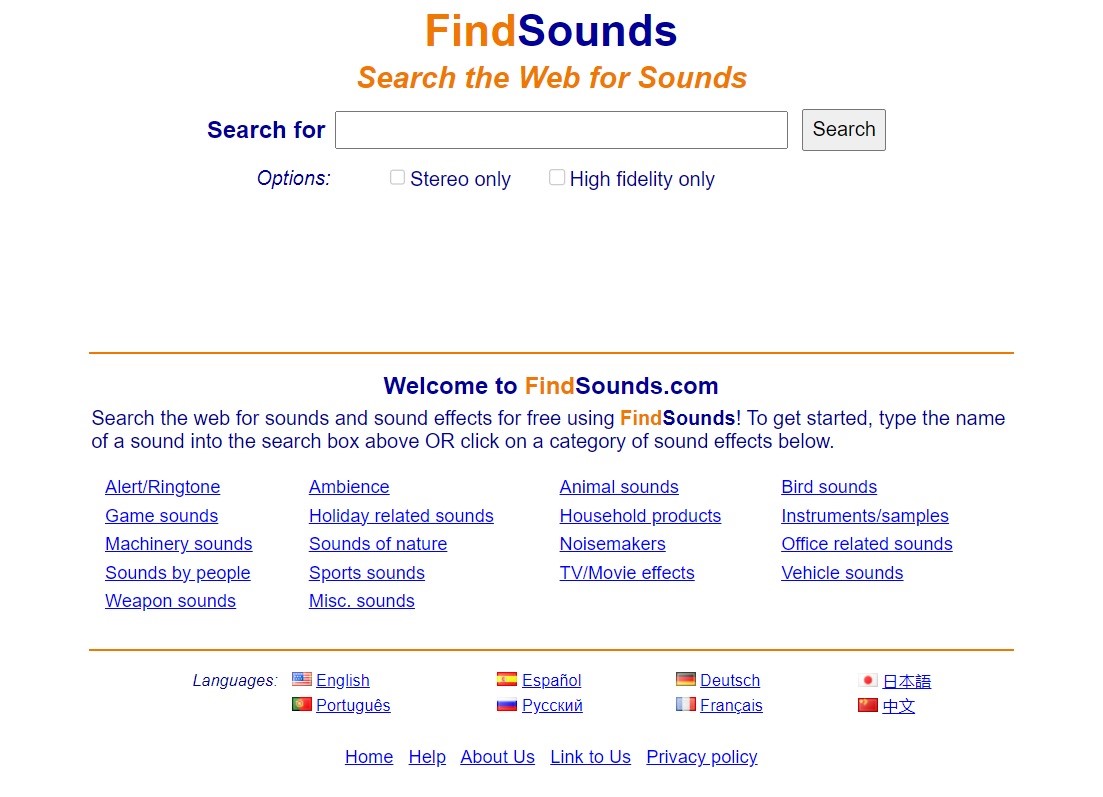 FindSounds - система для поиска аудиофайлов в интернете