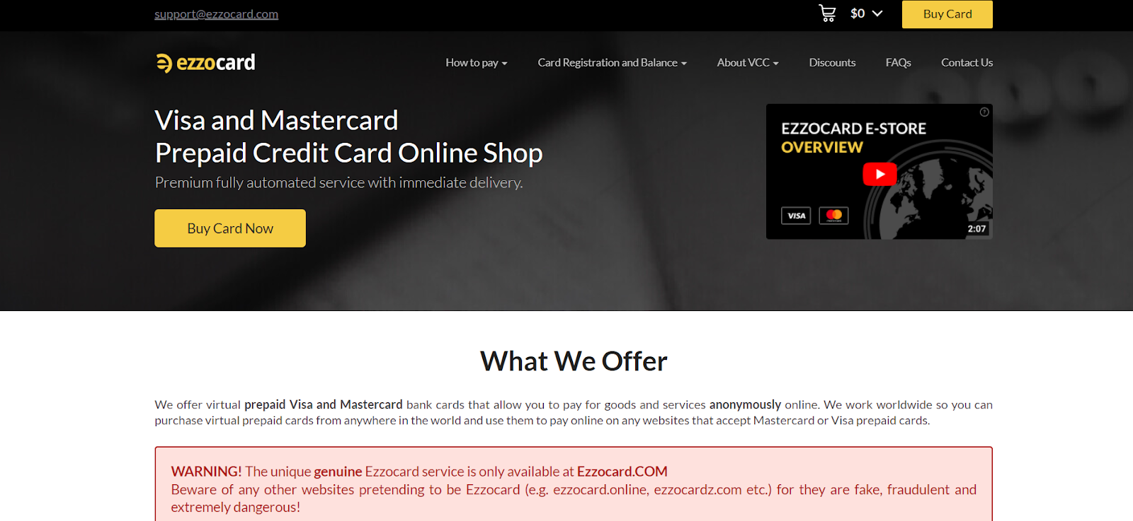 Ezzocard - один из лучших сервисов виртуальных карт