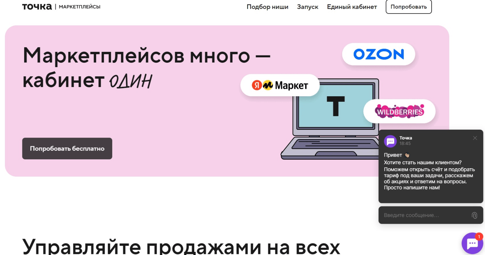 Аналитическая программа Точка для Яндекс.Маркет, Ozon, Wildberries